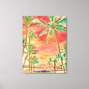 PixDezines Beach/Hawaii/Bay/Coral/Teal Canvastryck