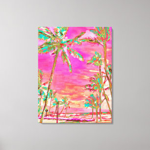 PixDezines Beach/Hawaii/Bay/Rosa/Teal Canvastryck