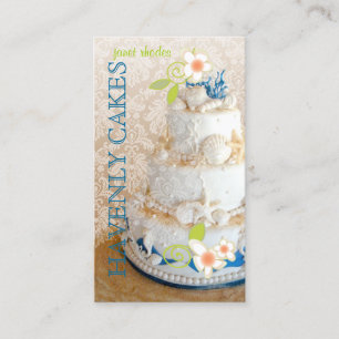 PixDezines Beach Wedding Cake/Bakery/pâtisserie Visitkort