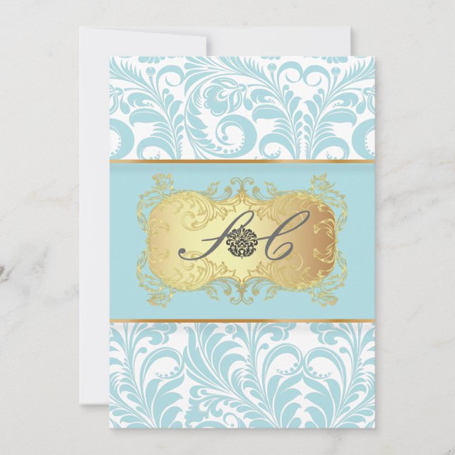 PixDezines Bellissimo Vintage Damask Inbjudningar (Framsida)