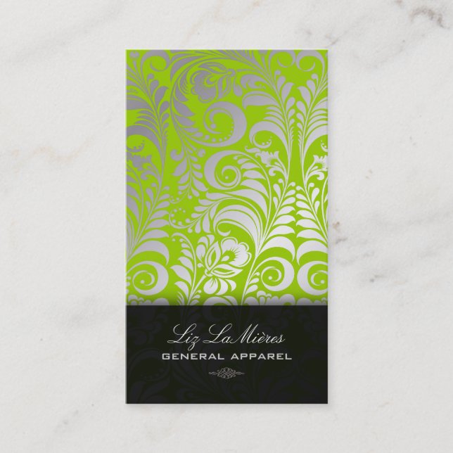 PixDezines Bellissimo Vintage Damask Visitkort (Framsida)