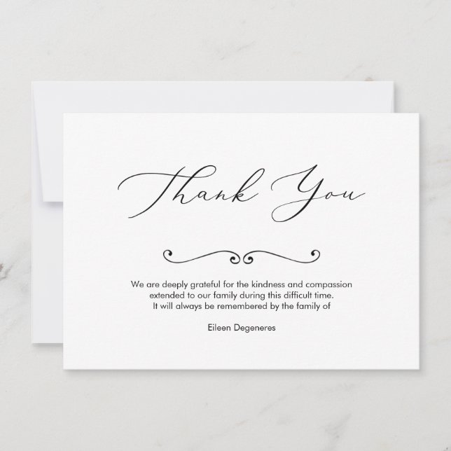 PixDezines Bereavement Tack, efter begravning Inbjudningar (Framsida)