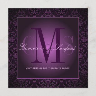 PixDezines BIJOUX DAMASK/MÖRK LILA/PLUM Inbjudningar