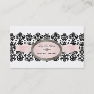 PixDezines Black, Isabella Snöre Damask Visitkort