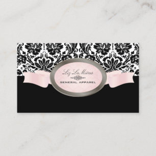 PixDezines Black, Rosa, vit Desireé Damask Visitkort