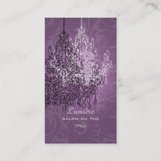 PixDezines Black+White Chandelier/DIY-bakgrund Visitkort (Framsida)