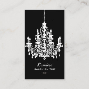 PixDezines BLACK+WHTE CHANDELIERS/DIY-bakgrund Visitkort