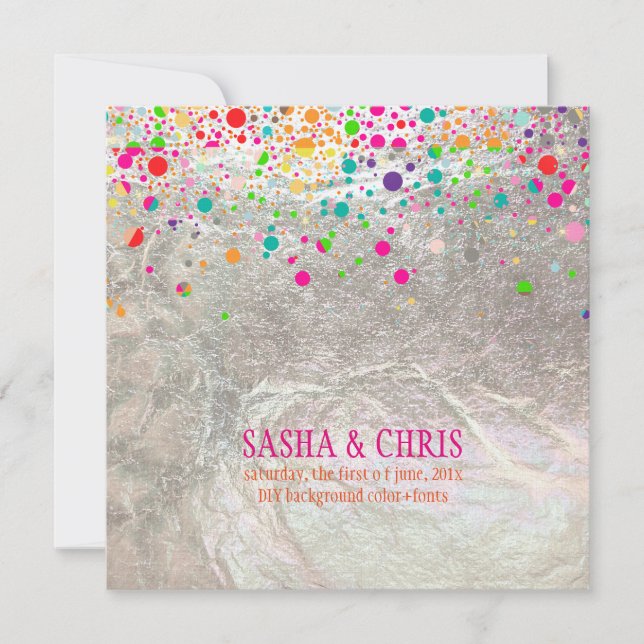 PixDezines bländade/regnbåge/gör-det-själv-händels Inbjudningar (Framsida)