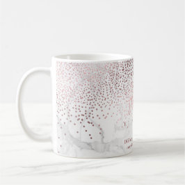 PixDezines BLÄNDANDE FALSK ROSÉGULD KONFETTI Kaffemugg