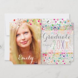 PixDezines Bländande Regnbåge-Examen/konfetti Inbjudningar