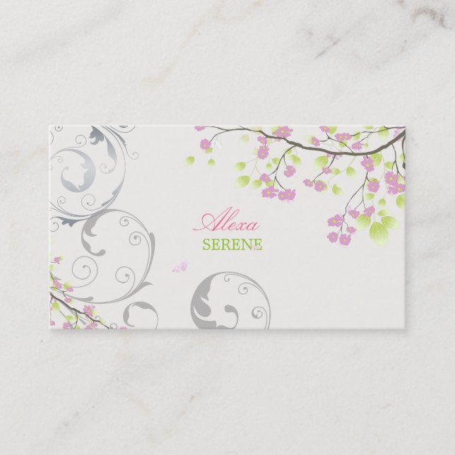 PixDezines blommar+virvlar/gör-det-själv-färger Visitkort (Framsida)