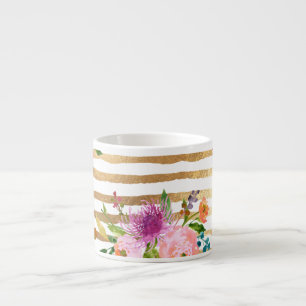 PixDezines blommig/ akvarell/ ranunkel Espressomugg