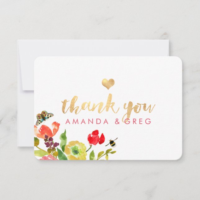 PixDezines Blommig akvarell/Ranunkel/Tack Tack Kort (Framsida)