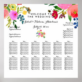 PixDezines Blommig Vattenfärg/Placeringsplan Poster