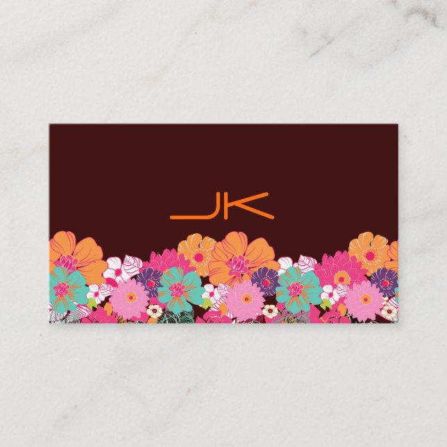 PixDezines-Blommigt ~ Alegre Visitkort (Framsida)