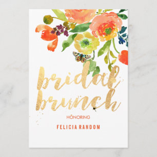 PixDezines Blommigt Möhippa Brunch/DIY-bakgrund Inbjudningar