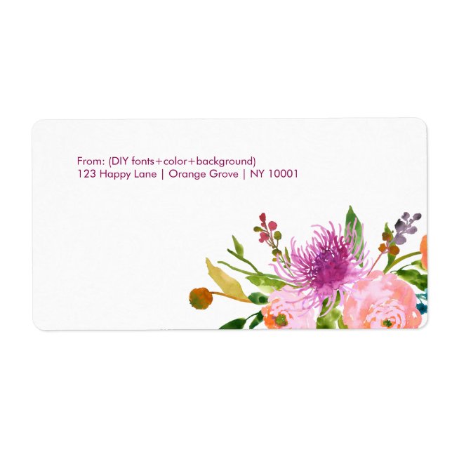 PixDezines blommigt vattencolor/ranunculus/DIYcolo Fraktsedel (Framsidan)