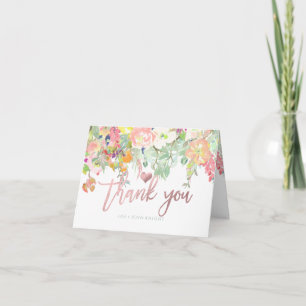PixDezines Blommigt Vattenfärg/Foto-Tack Tack Kort