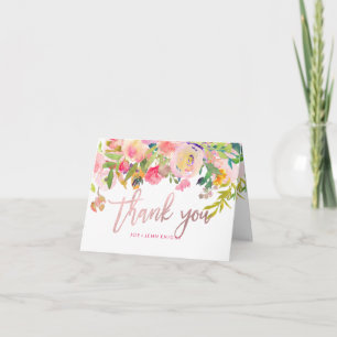 PixDezines Blommigt Vattenfärg/Foto-Tack Tack Kort
