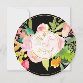 PixDezines Blommigt Vattenfärg/Peonies/Bat mitzvah Inbjudningar