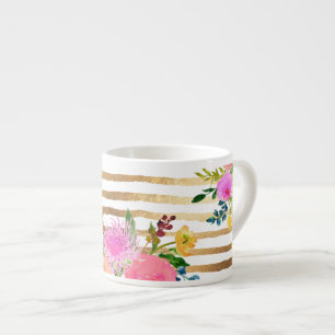 PixDezines-blommigt/vattenfärg/ranunculus Espressomugg