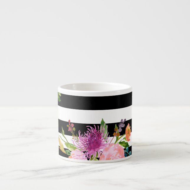 PixDezines-blommigt/vattenfärg/ranunculus Espressomugg (Framsidan)