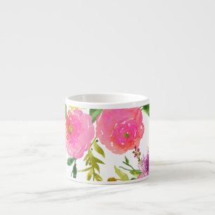 PixDezines-blommigt/vattenfärg/ranunculus Espressomugg