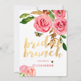 PixDezines Blommigt Watercolor Möhippa Brunch/DIY Inbjudningar