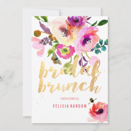 PixDezines Blommigt Watercolor Möhippa Brunch/DIY Inbjudningar
