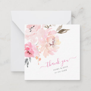 PixDezines Blommigt Watercolor  Rosa Peonies Anteckningskort