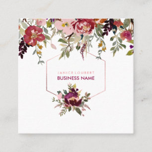 PixDezines Blommigt Watercolor/Vår Bouquet Fyrkantigt Visitkort
