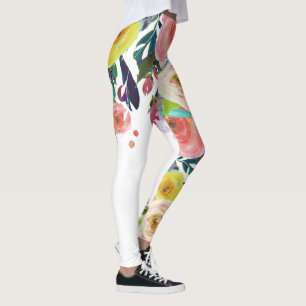 PixDezines Blommigt Watercolor/Vår Bouquet Leggings