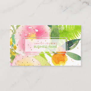 PixDezines Blommigt Watercolor/Vår Bouquet Visitkort