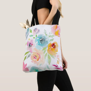PixDezines Blommigt Watercolor Vår Peonies Tygkasse