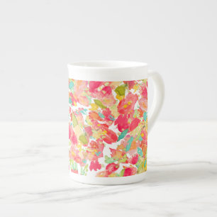 PixDezines Blommor/Akvarell/Sophies Trädgård Benporslin Mugg
