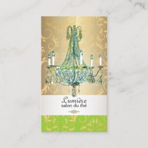 PixDezines Blue Empire Crystal Chandelier Visitkort