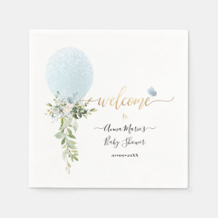 PixDezines Blue Glitter Balloon - Händelselistvälk Pappersservett