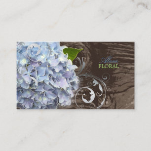 PixDezines Blue hydrangeas, florister/träskivor Visitkort