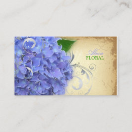 PixDezines blue hydrangeas, florists/vintage Visitkort