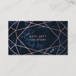 PixDezines Blue Marble+Faux Ro Guld Oval cut Visitkort