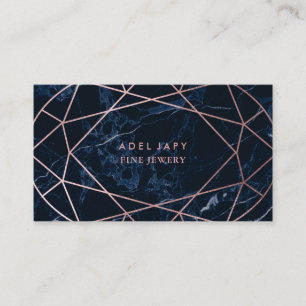 PixDezines Blue Marble+Faux Ro Guld Oval cut Visitkort