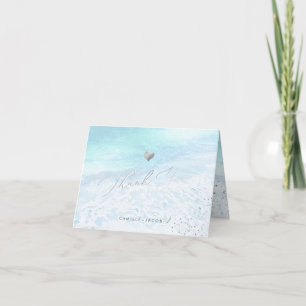 PixDezines Blue Shoreline Bröllop Tack Kort