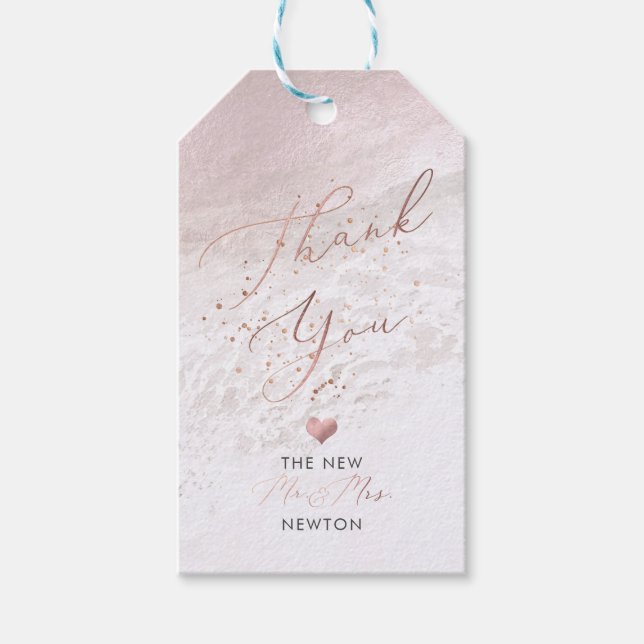 PixDezines Blush Beach+Champagne Bubbles Tx U Presentetikett (Framsidan)