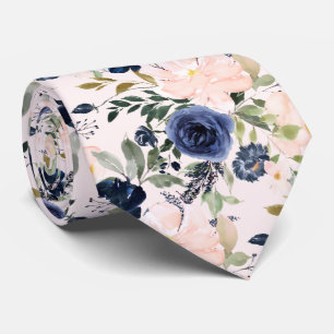 PixDezines Blush Blå Vattenfärg Blommor DIY färg Slips
