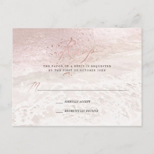 PixDezines Blush Coastal Calligraphy RSVP Inbjudan Vykort