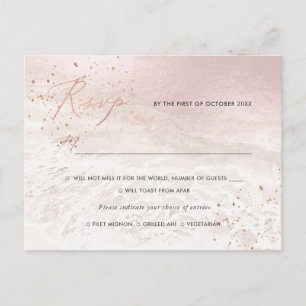 PixDezines Blush Coastal Calligraphy RSVP med målt Inbjudan Vykort