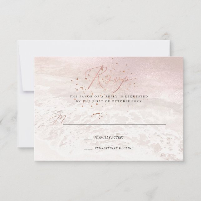 PixDezines Blush Coastal, Sand n Sea RSVP Inbjudningar (Framsida)