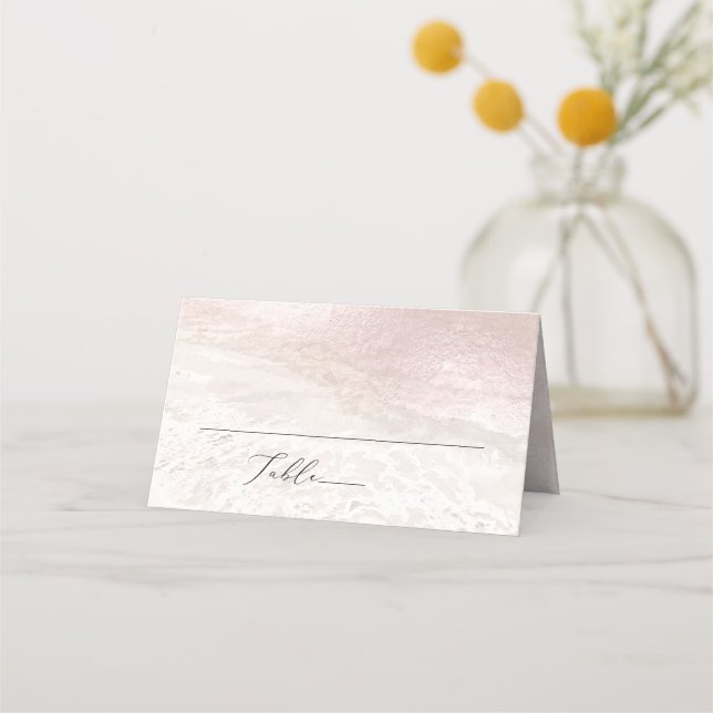PixDezines Blush Coastal Shoreline  Strand Placeringskort (Framsida)