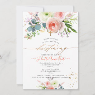 PixDezines Blush Watercolor Peonies Dopning Inbjudningar