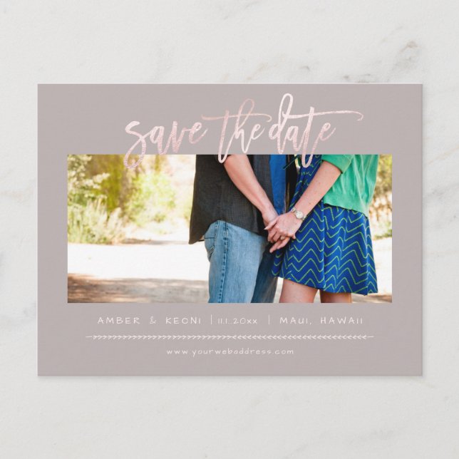 PixDezines BlushFaux Ro Modern Push-skript för Gul Meddelande Vykort (Framsida)